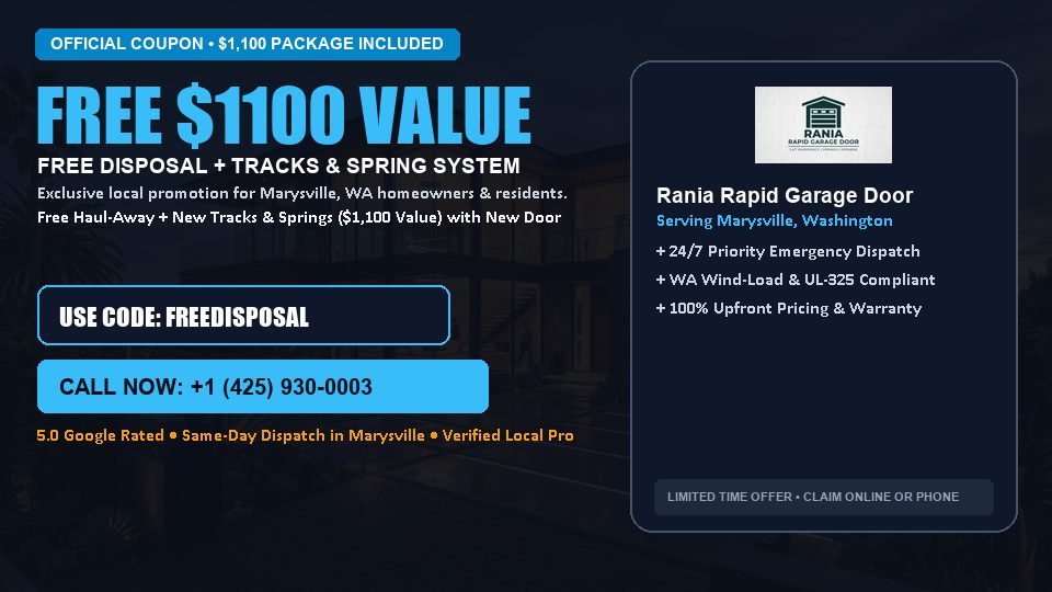 FREE Old Door Haul-Away & Heavy-Duty Tracks in Marysville, WA - Rania Rapid Garage Door