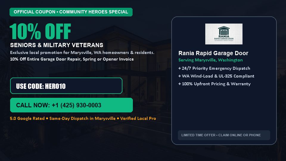 10% OFF Senior, Military & First Responder Discount in Marysville, WA - Rania Rapid Garage Door